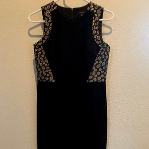 Ann Taylor Leopard Black Dress